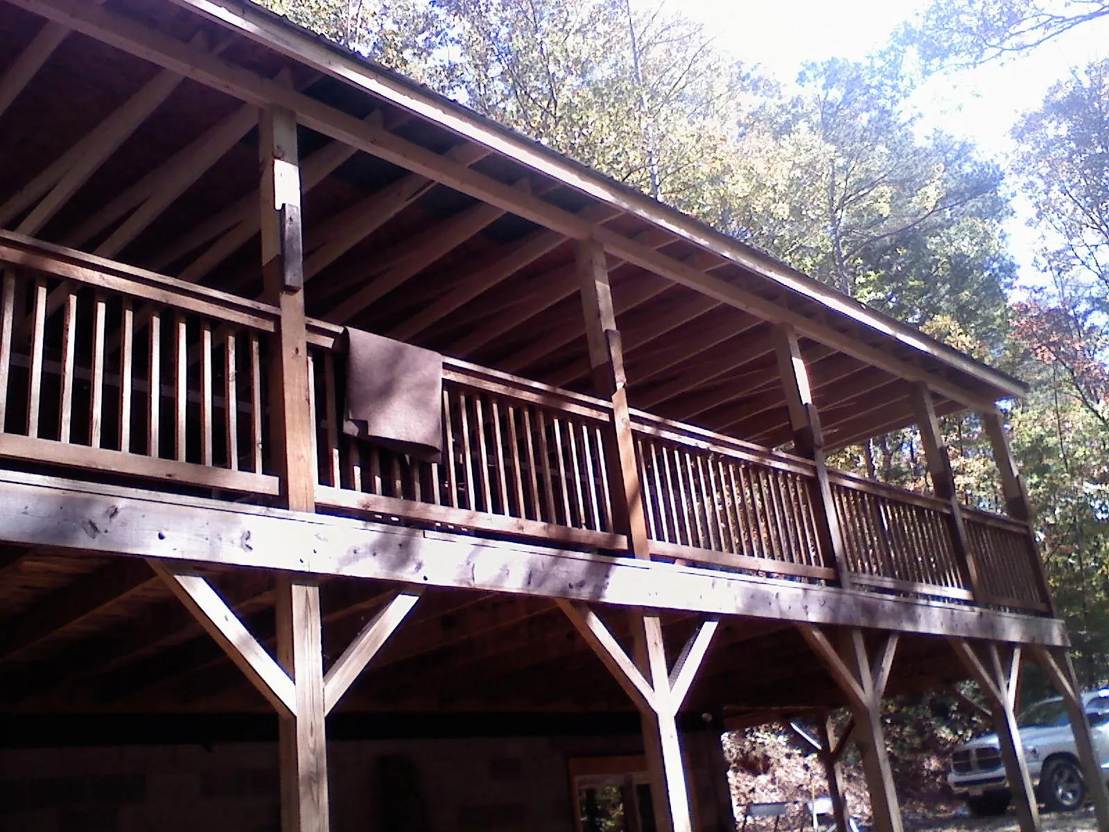 Timber framing under a new elevated porch and deck — Roof Leak Repair in Campus by Roofing Brothers
